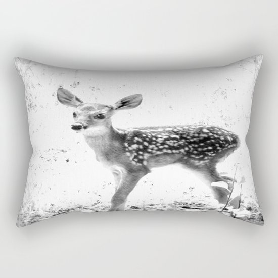 The Sweetest fawn Black & White Rectangular Pillow