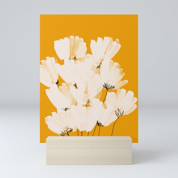 Flowers In Tangerine Mini Art Print
