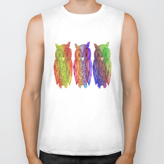 Owls. On Front Page. Biker Tank