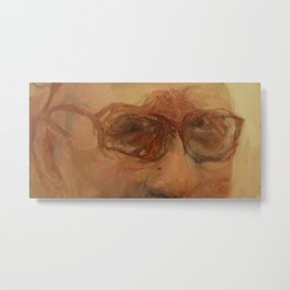 The Man With the Look - the Look I Metal Print | Glasses, Impressionism, Painting, Artwork, Art, Fineart, Realism, Detail, Eyes, Look 