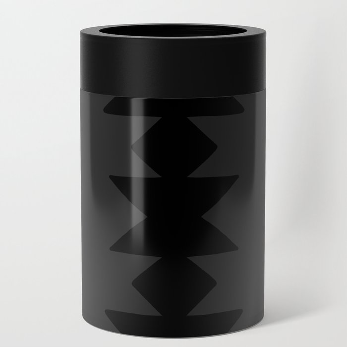 Geometric Southwestern Minimalist Pattern Matte Black Can Cooler