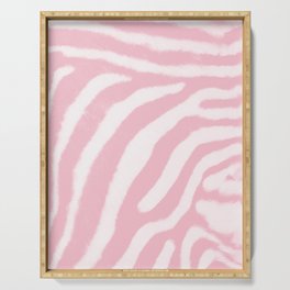 Pastel pink zebra print Serving Tray