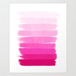 Luca - Ombre Brushstroke, pink girly trend art print and phone case for young trendy girls Art Print