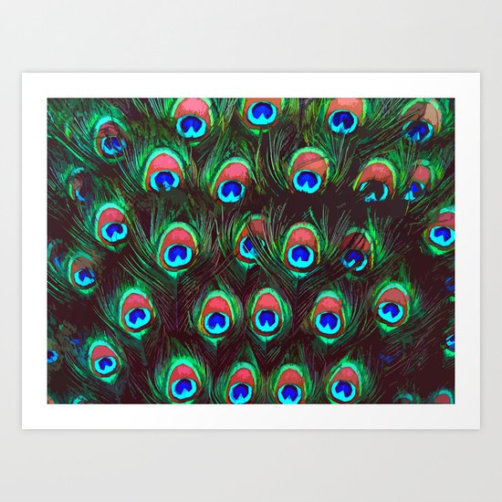 Peacock Feathers Art Print