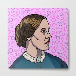 Susan B. Anthony Metal Print | Pattern, Suffragette, Popart, Comic, Ink, Nicolewilson, Digital, Painting, Feminist, Feminism 
