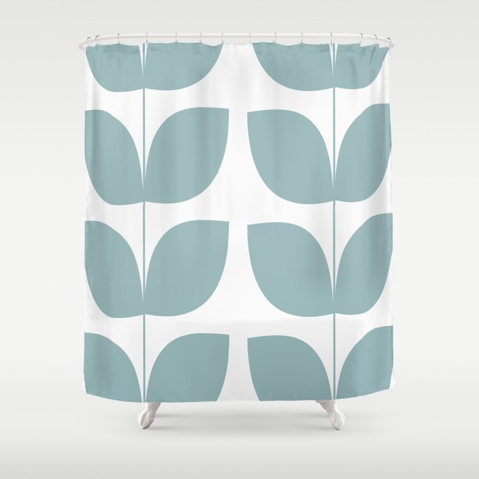 Mid Century Modern Leaves 01 Shower Curtain