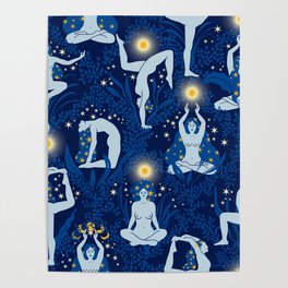 Feel the Cosmic Balance blue Poster