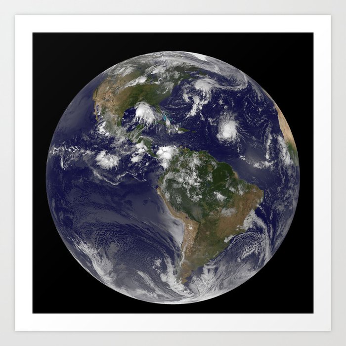 Tropical Storms, seen from outer space Art Print