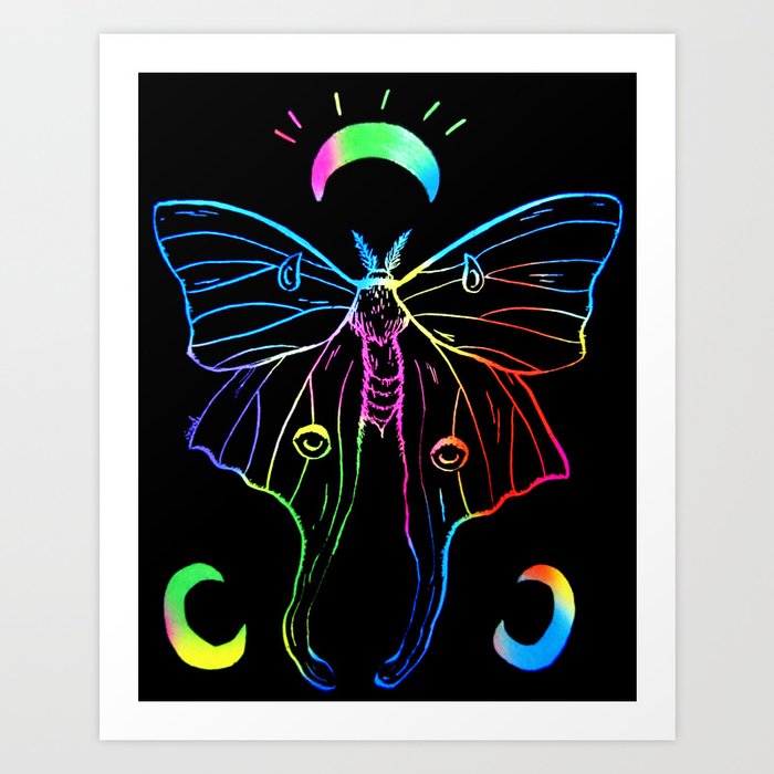 rainbow luna moth Art Print