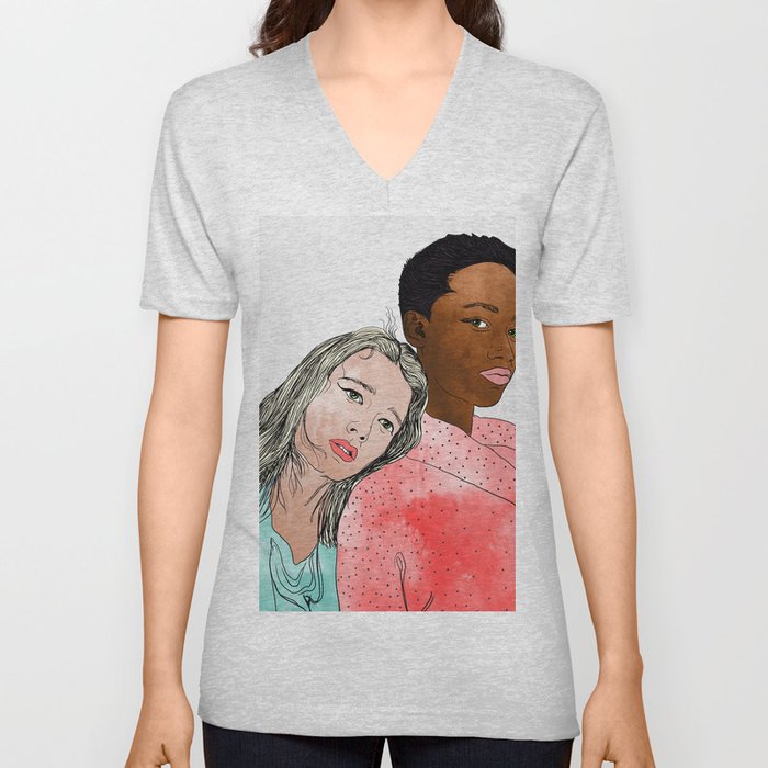 Egalitarism | Equality Anti-racism Feminism Multiculturism | Individuality Watercolor Painting V Neck T Shirt