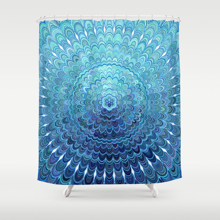 Frozen Oval Mandala Shower Curtain