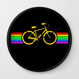 Bicycle Colorful Line Cyclist Bike Owner Wall Clock