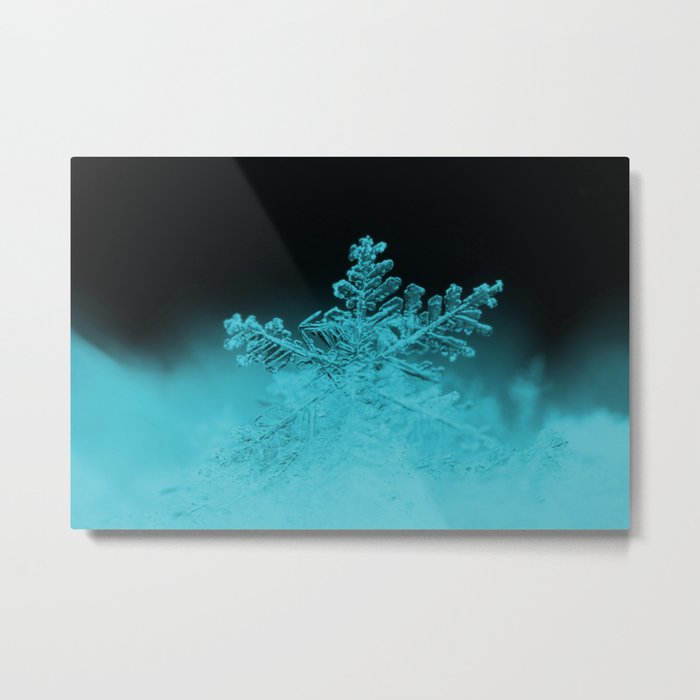 Cold blue - Snowflake Metal Print