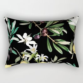 Olives, lemon, citrus, Mediterranean art Rectangular Pillow