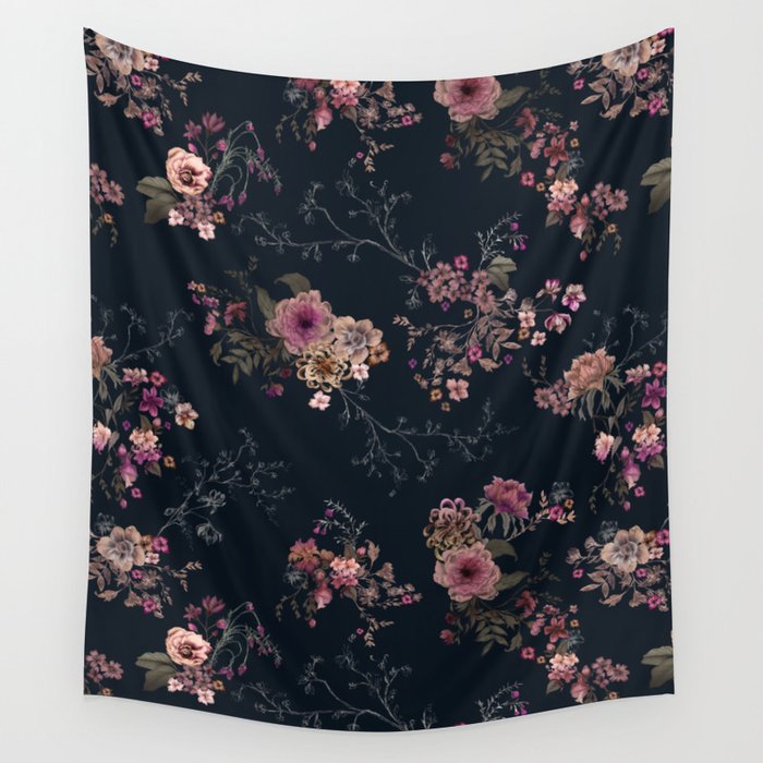 Japanese Boho Floral Wall Tapestry