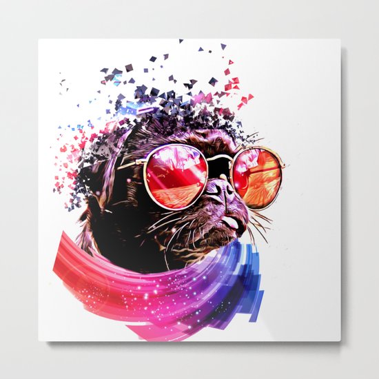 Pug out Metal Print
