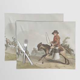 19th century in Yorkshire life man on a horse Placemat