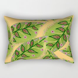 Green Leaf Jewels Rectangular Pillow