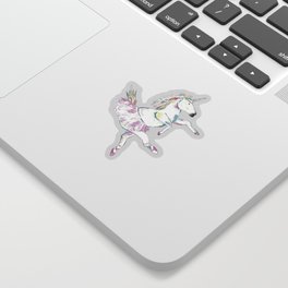 Unicorn ballerina painting watercolour  Sticker