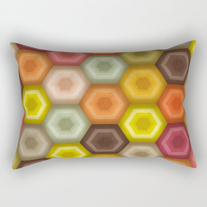 crochet honeycomb retro Rectangular Pillow