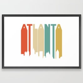 Retro 1970's Style Atlanta Georgia Skyline Framed Art Print