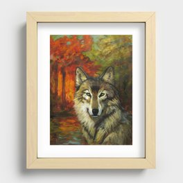 October Wolf Recessed Framed Print