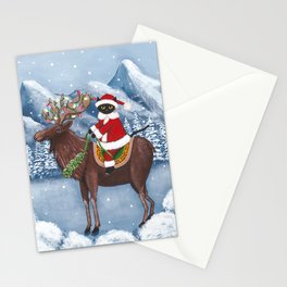 Christmas Cat and Moose Stationery Card