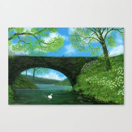 Springtime by the River Canvas Print