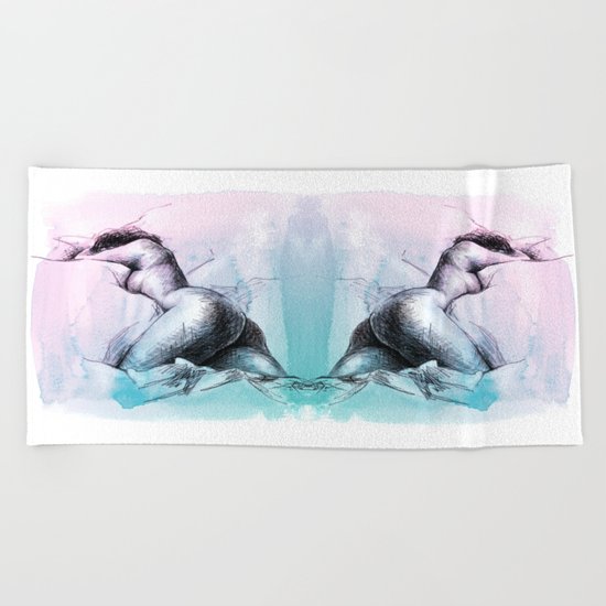 Nude female 3 Beach Towel