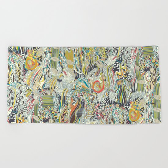 hairspray jungle Beach Towel