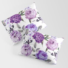 Elegant Girly Violet Lilac Purple Flowers Pillow Sham