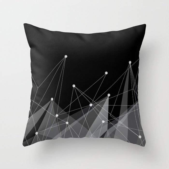 Black fractals Throw Pillow by cafelab Society6