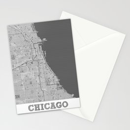 Chicago city map sketch Stationery Card