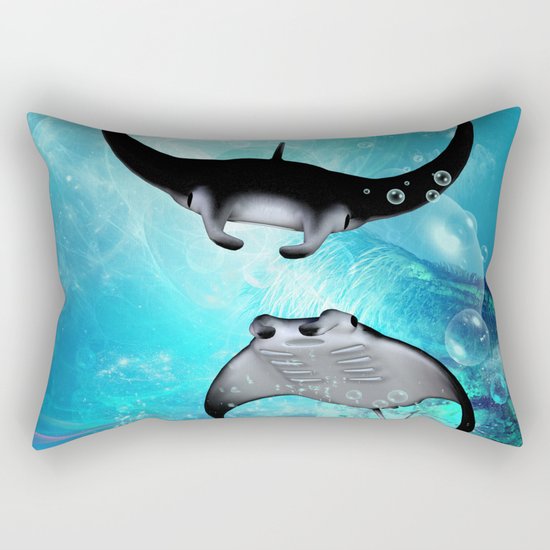 Manta Rays Rectangular Pillow