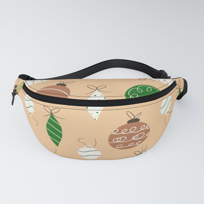 Christmas Ornaments Brown Fanny Pack