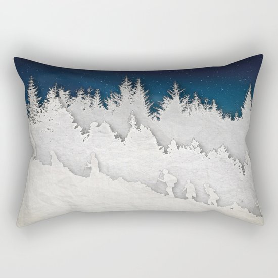 A Snowy Hike Rectangular Pillow