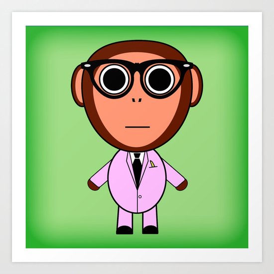 Cool monkey Art Print