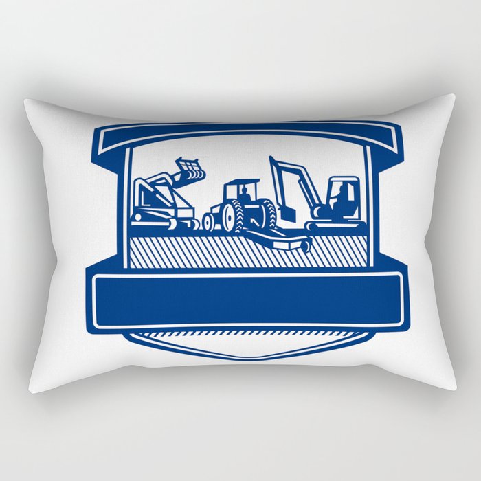 Mulching Bush Hogging Excavation Services Badge Rectangular Pillow