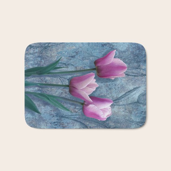 Pink tulips Bath Mat