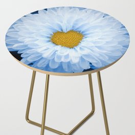 100% Artist Commissions Donated - Floral - Flowers Blue Tinted Chrysanthemums Nature Photo For Ukraine Refugees Side Table