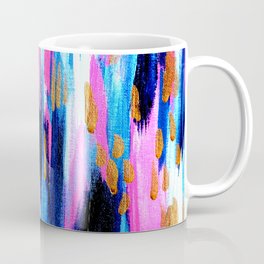 Spring Golden - Pink and Navy Abstract Coffee Mug