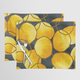 Abstract gray yellow pattern with circles Placemat