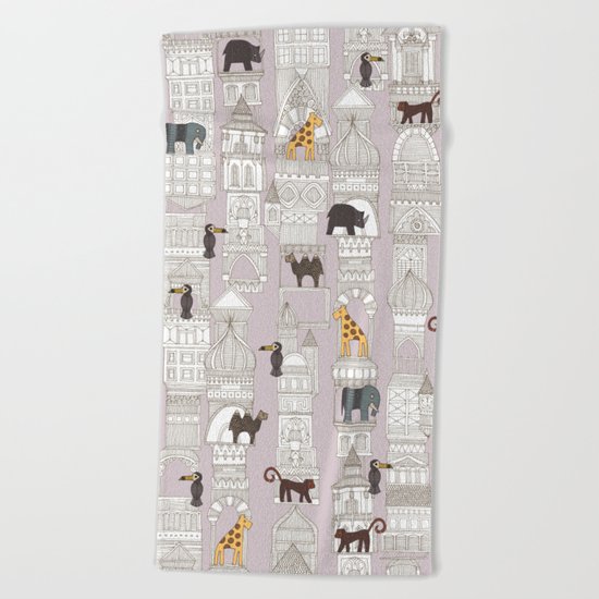 urban jungle blush pink Beach Towel