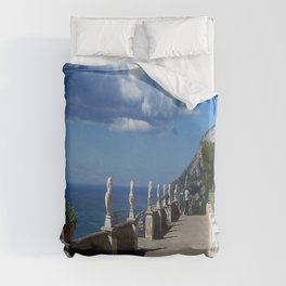 Blue Amalfi Coast Italy,Villa Cimbrone,Sorrento,Ravello,mediterranean, Duvet Cover