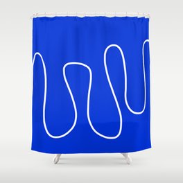 Blue Abstract Wave Shower Curtain