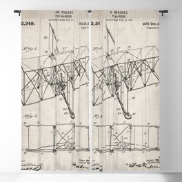 Wright Brother's Machine Patent - Airplane Art - Antique Blackout Curtain