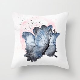 Healed by Blue Butterflies Throw Pillow