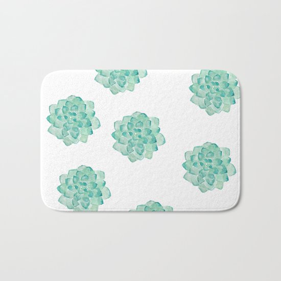 Succulent print Bath Mat