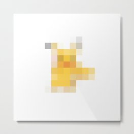 Pixel Rodent Yellow Metal Print | Popart, Electric, Pixelart, Modern, Poke, Graphicdesign, Rodent, Yellow, Digital, Mouse 