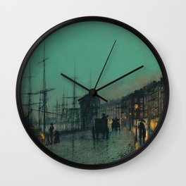 John Atkinson Grimshaw - Shipping on the Clyde Wall Clock